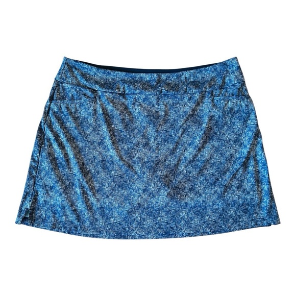 Adidas Blue Patterned Golf Skort - Picture 3 of 9